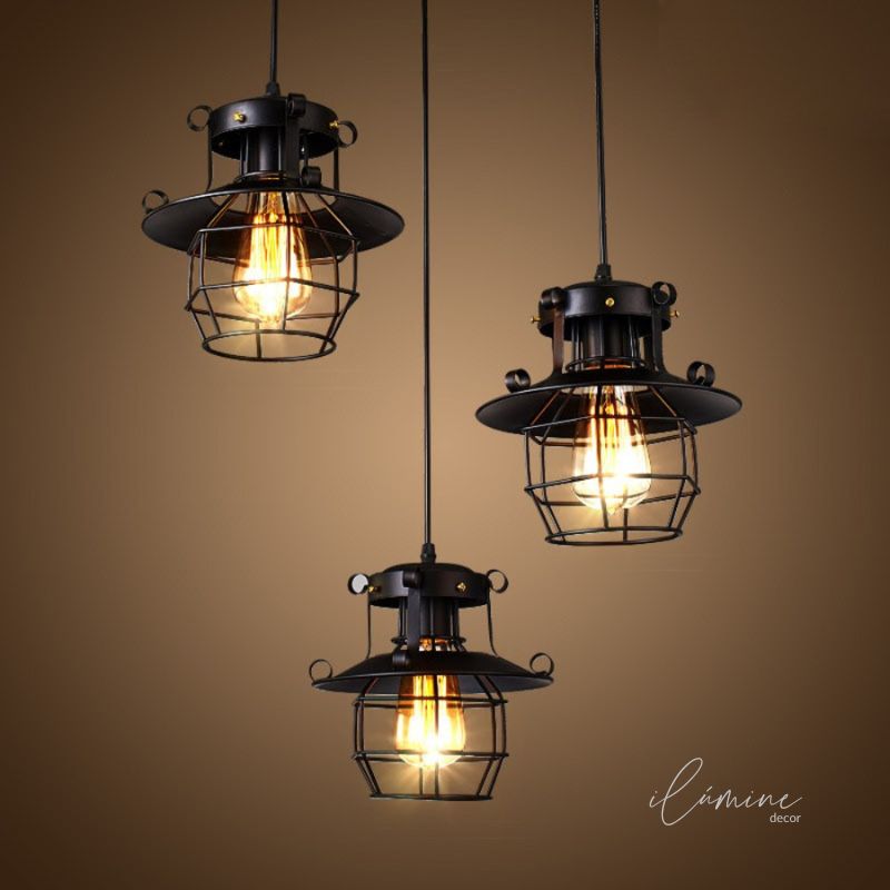Lustre Pendente de Teto Retrô Industrial - Ilúmine Decor