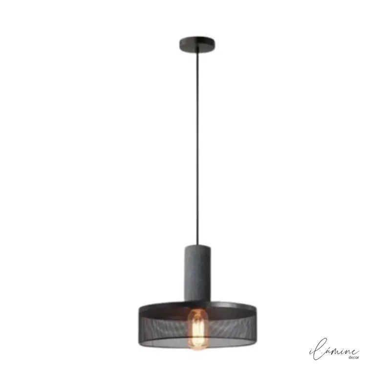 Pendente de Teto Cimento Queimado e Tela de Ferro - Ilúmine