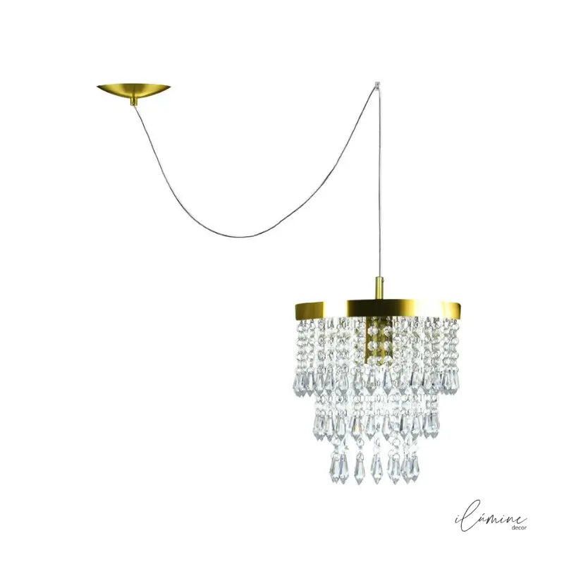 Pendente de Teto em Cristal Ajustável com Fio Deslocável - Ilúmine Decor