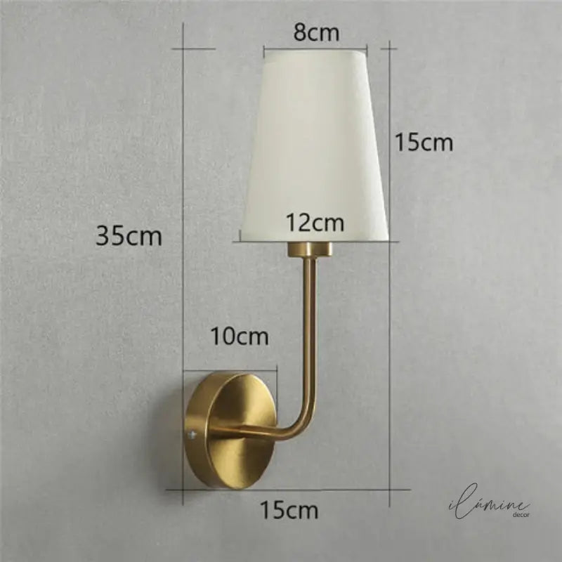 Arandela de Parede Interna Abajur Retrô Metal e Linho - Ilúmine Decor