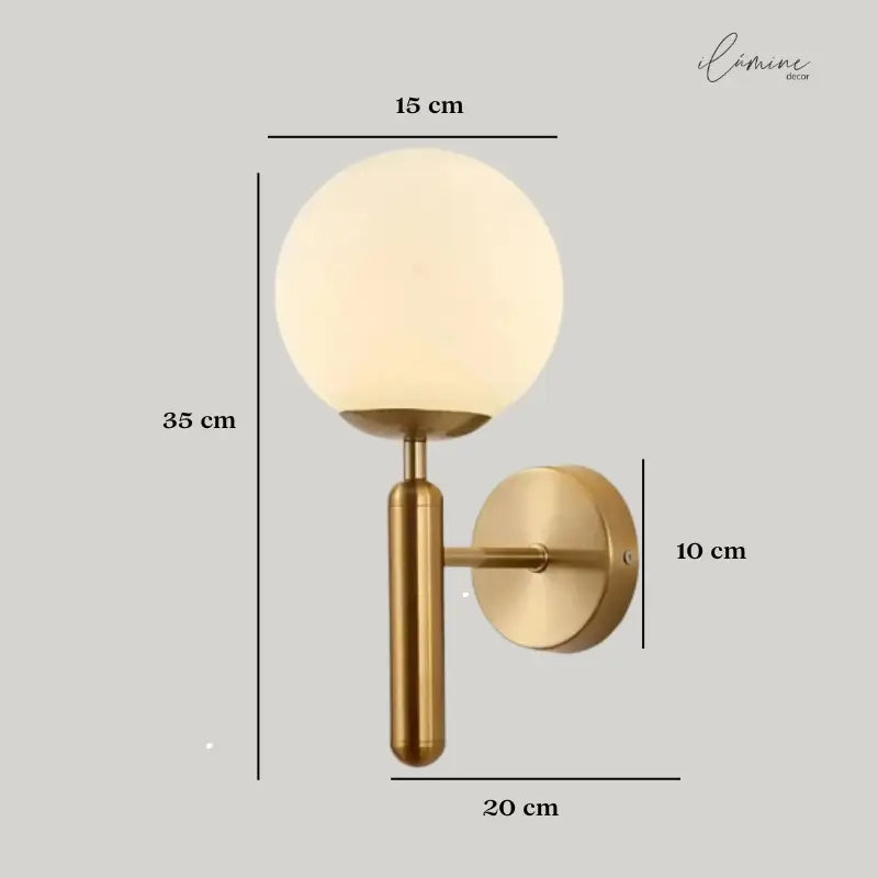 Arandela de Parede Moderna Dourada em Metal - Ilúmine Decor