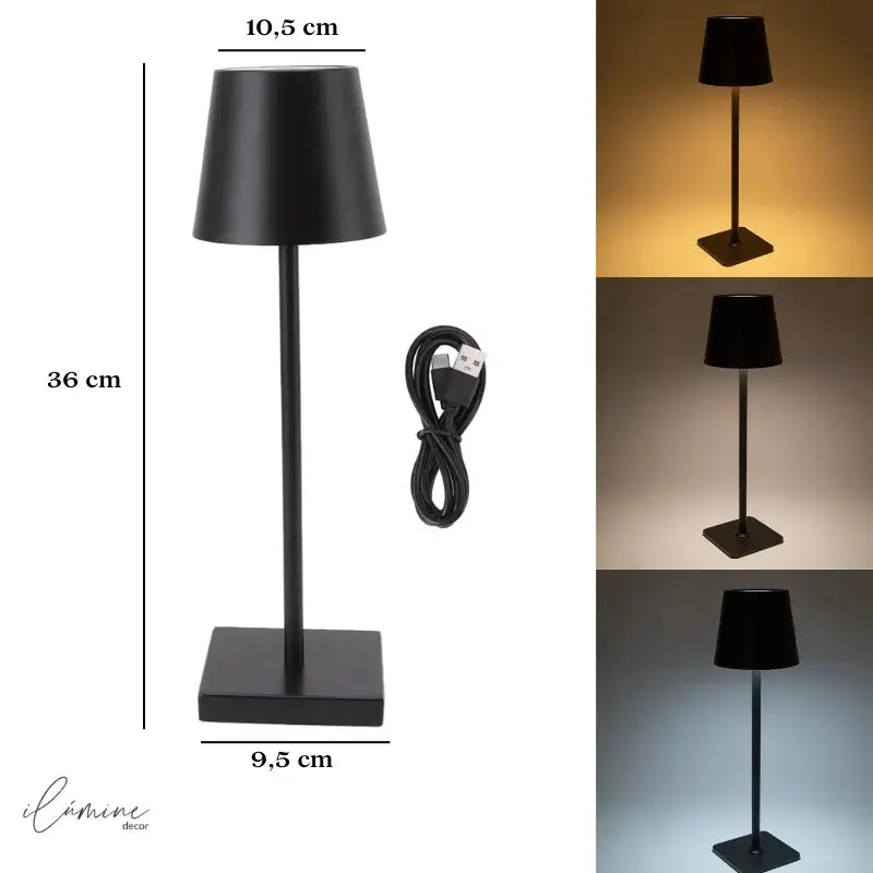 Luminária de Mesa Sem Fio Decorativa Dimerizável - Ilúmine Decor