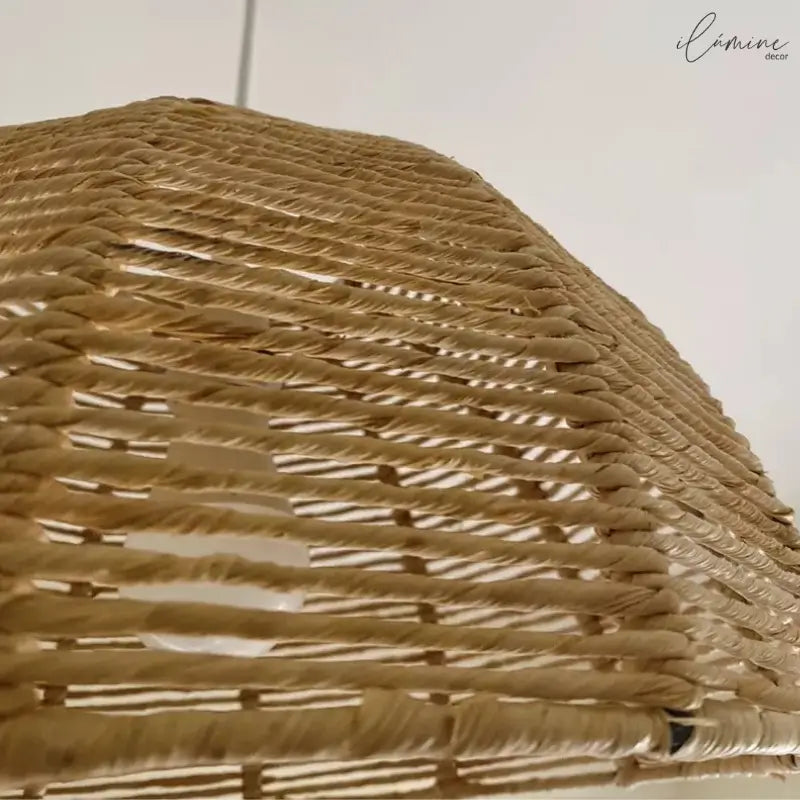 Luminária de Teto Pendente em Palha Artesanal - Ilúmine Decor