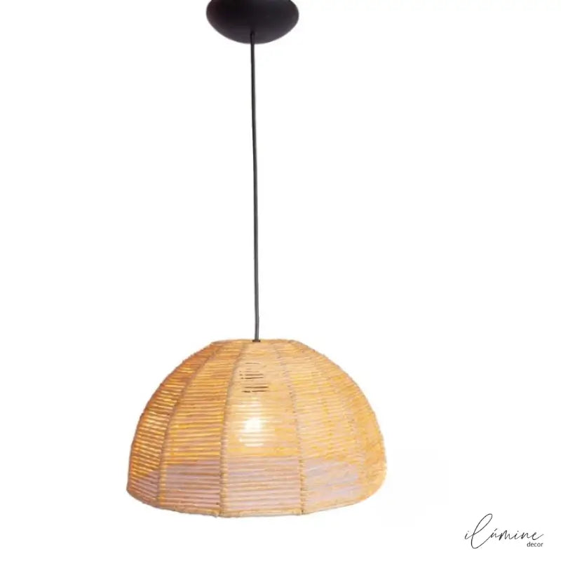 Luminária de Teto Pendente em Palha Artesanal - Ilúmine Decor