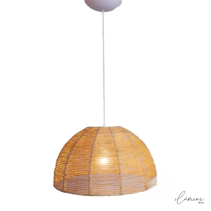 Luminária de Teto Pendente em Palha Artesanal - Ilúmine Decor