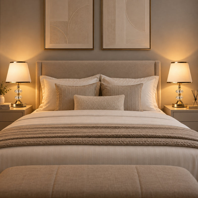 Abajur Dourado 3 Tons de luz Touch - Ilumine Decor