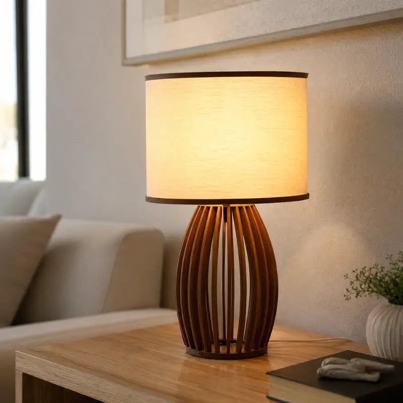 Abajur Para Quarto Cúpula de Linho -  Ilúmine Decor