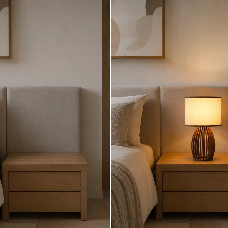 Abajur Para Quarto Cúpula de Linho -  Ilúmine Decor
