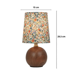 Abajur de Mesa Cúpula de Tecido Floral Clássico - Ilúmine Decor