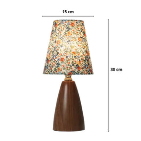 Abajur de Mesa Cúpula de Tecido Floral Clássico - Ilúmine Decor