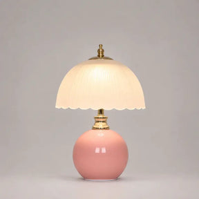 Abajur de Mesa Luxo em Cerâmica e Vidro 3 Tons de Luz para Quarto - Ilúmine Decor
