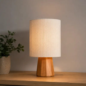Abajur de Mesa Minimalista Cúpula de Linho - Ilúmine Decor