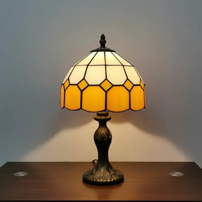 Abajur de Mesa Premium Vidro e Metal Estilo Tiffany Nórdico -  Ilúmine Decor