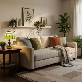 Abajur de Mesa Premium Vidro e Metal Estilo Tiffany Nórdico -  Ilúmine Decor