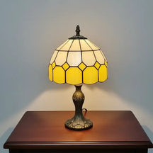Abajur de Mesa Premium Vidro e Metal Estilo Tiffany Nórdico -  Ilúmine Decor