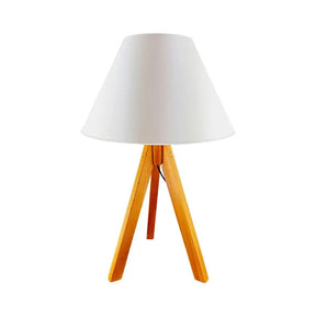 Abajur de Mesa em Madeira Tripé para Quarto - Ilúmine Decor