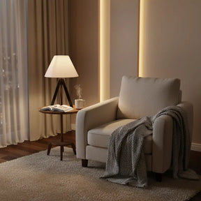 Abajur de Mesa em Madeira Tripé para Quarto - Ilúmine Decor