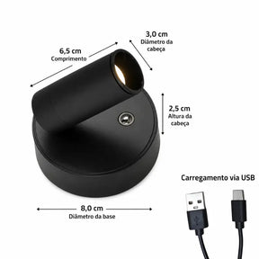 Arandela Sem fio Led Recarregável- Ilúmine Decor