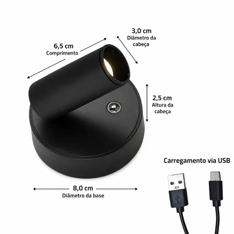 Arandela Sem fio Led Recarregável- Ilúmine Decor