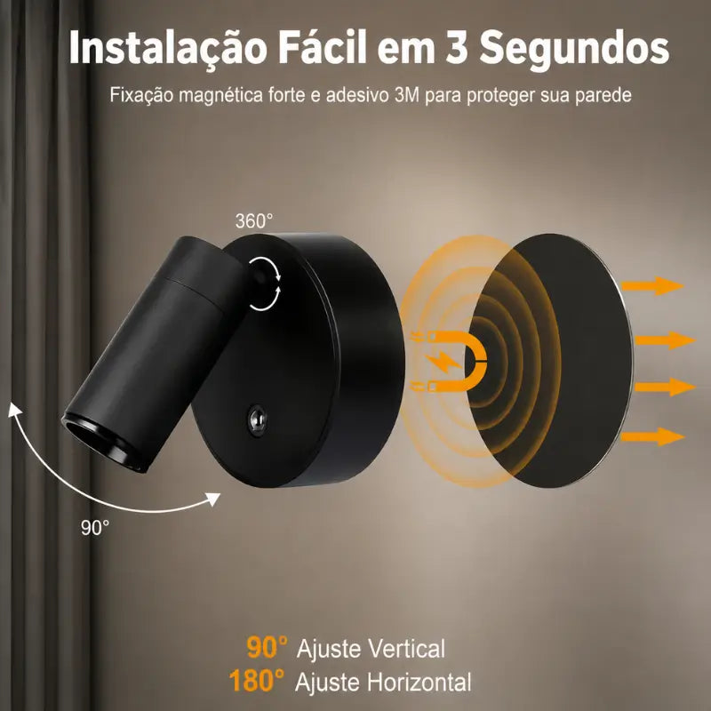 Arandela Sem fio Led Recarregável- Ilúmine Decor