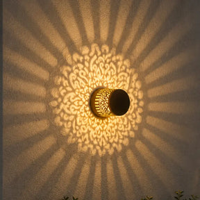 Arandela Solar LED Mandala Luz Quente IP65 para Jardim - Ilúmine Decor