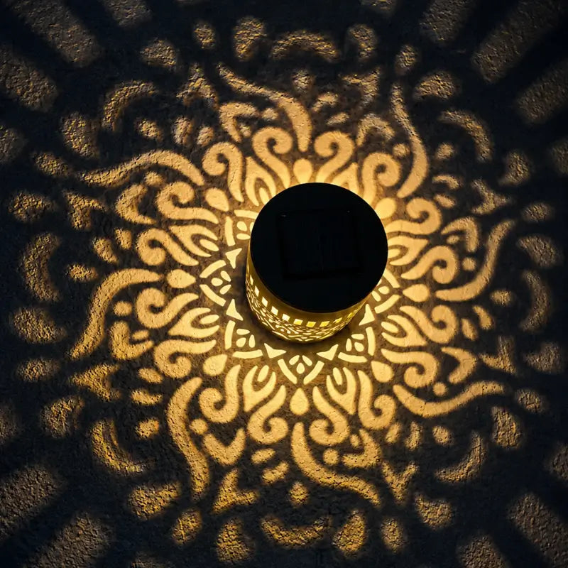 Arandela Solar LED Mandala Luz Quente IP65 para Jardim - Ilúmine Decor