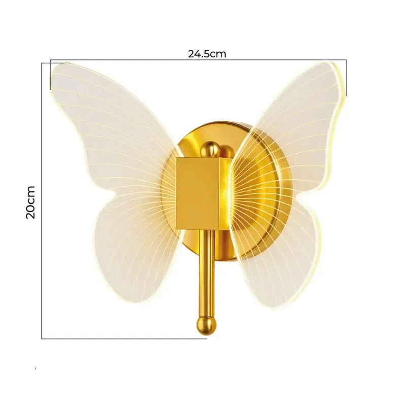 Arandela de Parede Borboleta Sofisticada - Ilúmine Decor