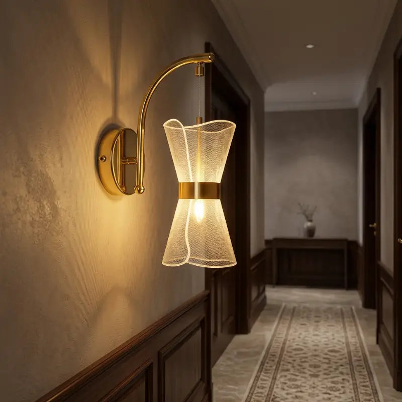 Arandela de Parede Dourada 3 Cores de Luz Bivolt - Ilúmine Decor