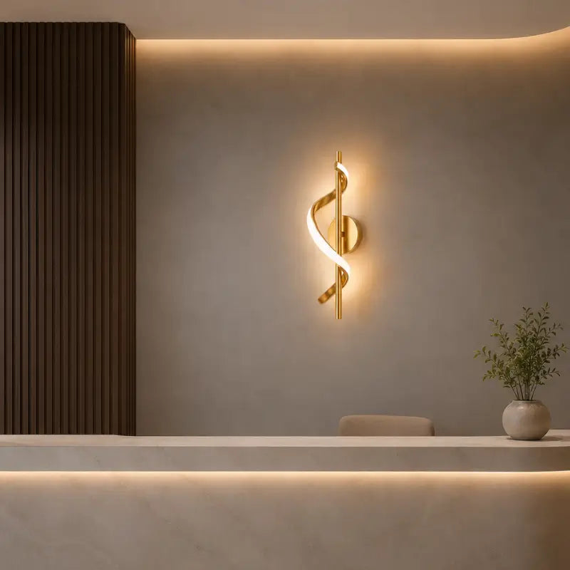 Arandela de Parede Espiral LED de Quarto - Ilumine Decor
