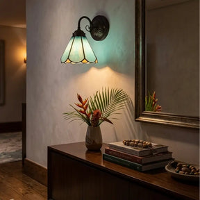 Arandela de Parede Estilo Tiffany Vidro Sextavado Europeia - IIúmine Decor