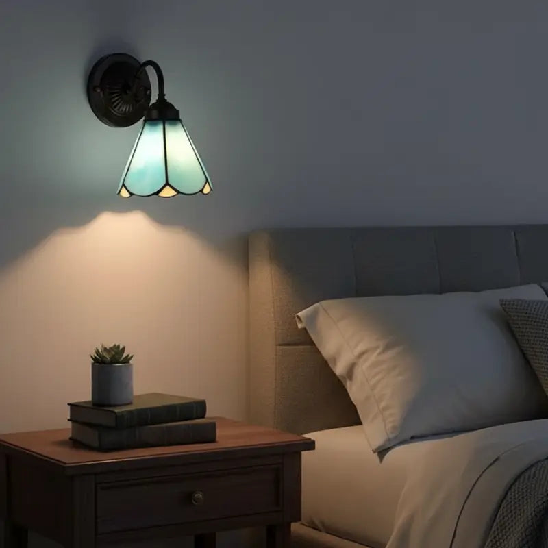 Arandela de Parede Estilo Tiffany Vidro Sextavado Europeia - IIúmine Decor