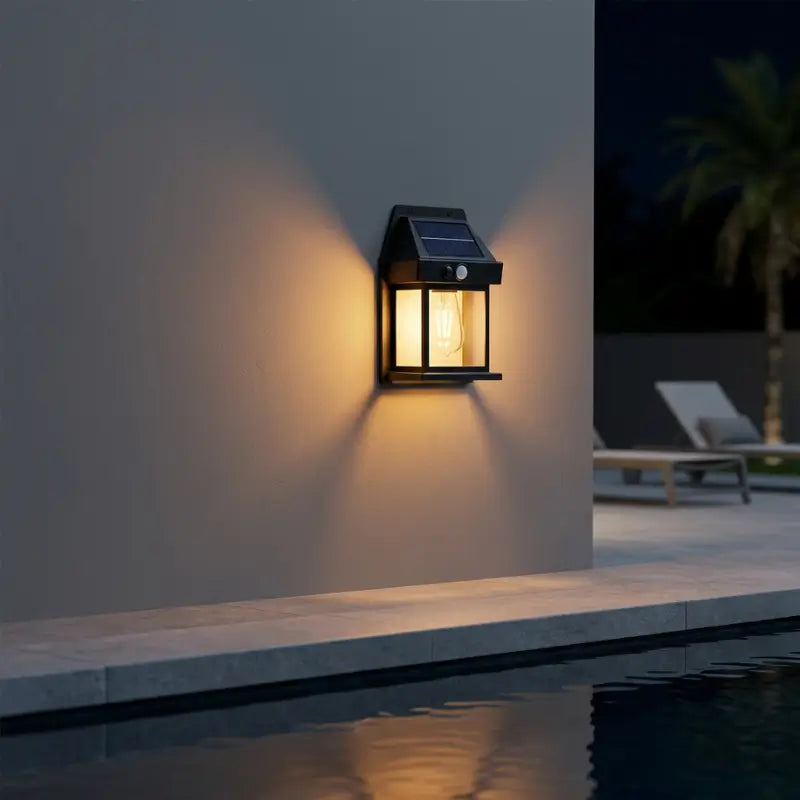 Arandela de Parede Externa Solar LED com Sensor de Movimento - Ilúmine Decor