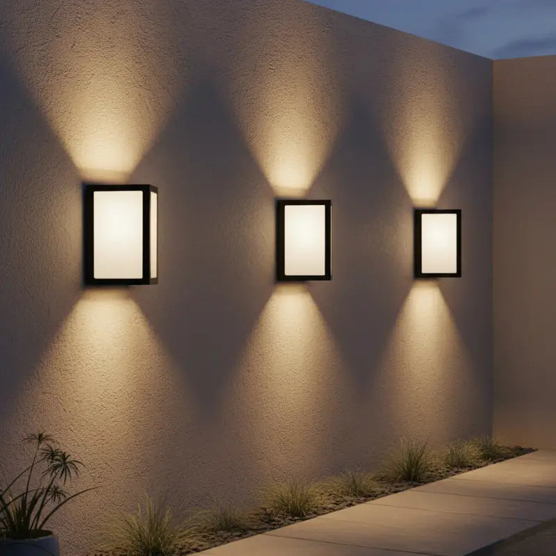 Arandela de Parede Externa Triangular Alumínio e Vidros - Ilúmine Decor