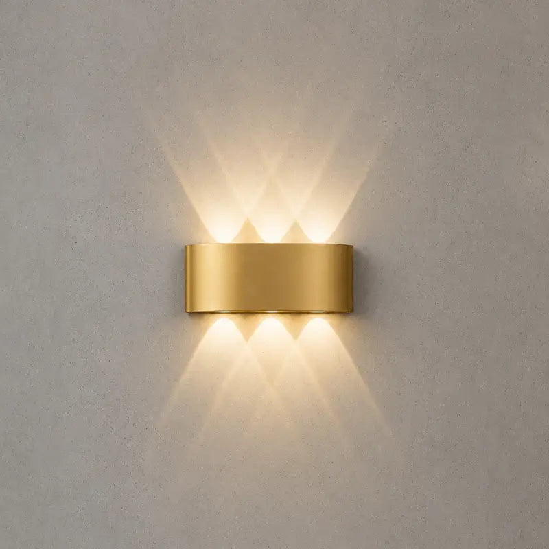 Arandela de Parede LED Externa IP65 Dourada 6w - Ilúmine Decor