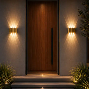Arandela de Parede LED Externa IP65 Dourada 6w - Ilúmine Decor