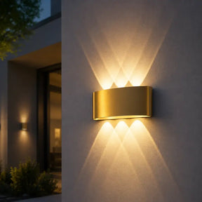 Arandela de Parede LED Externa IP65 Dourada 6w - Ilúmine Decor