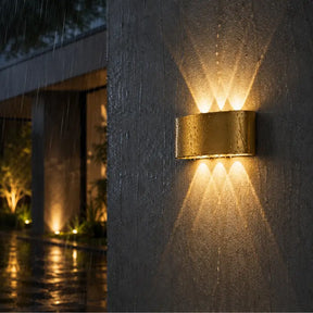 Arandela de Parede LED Externa IP65 Dourada 6w - Ilúmine Decor