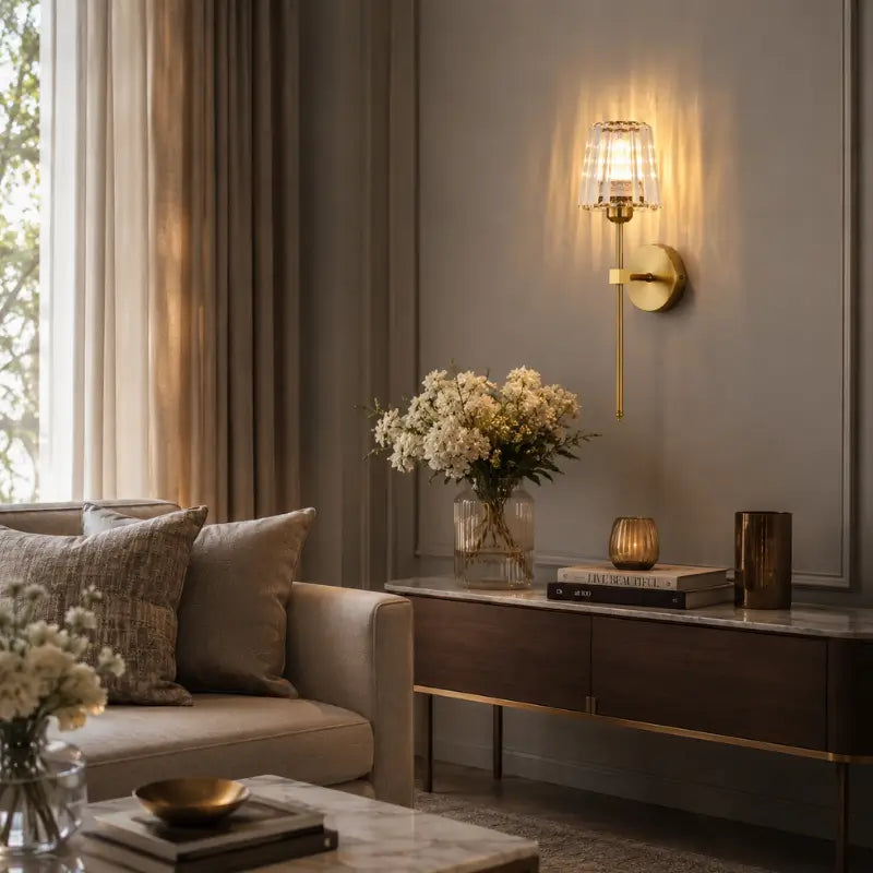 Arandela de Parede Nórdica em Cristal para Cabeceira - Ilúmine Decor