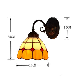 Arandela de Parede Premium Vidro e Metal Estilo Tiffany Vintage - Ilúmine Decor