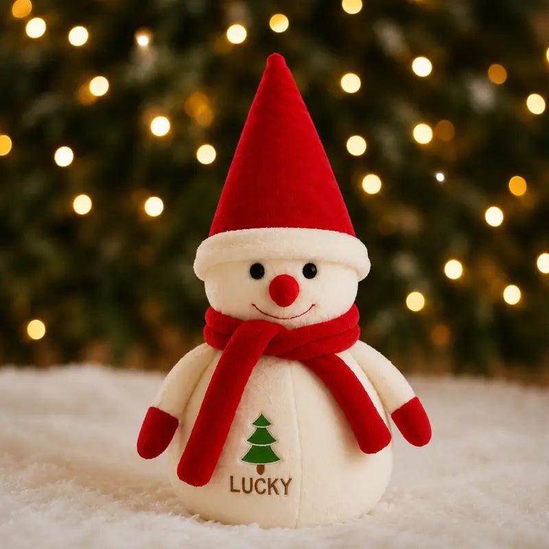 Boneco de Neve de Pelúcia Decoração de Nata - Ilúmine Decor