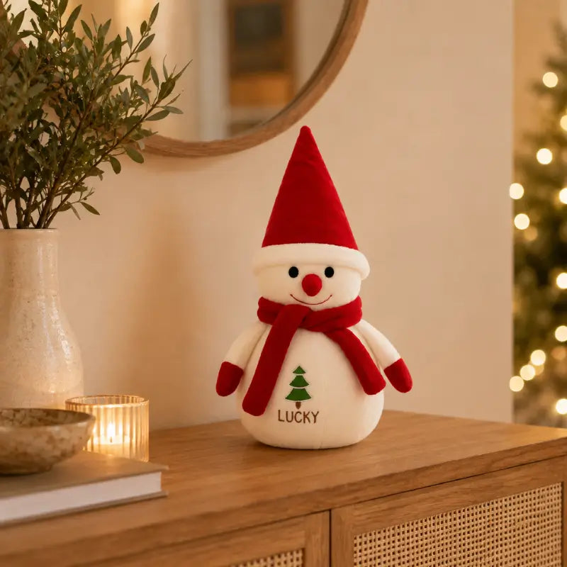 Boneco de Neve de Pelúcia Decoração de Nata - Ilúmine Decor
