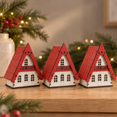 Decoração de Natal Casinhas Decorativas 3 Peças - Ilúmine Decor