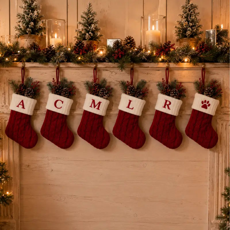 Decoração de Natal Meia com Letra do Alfabeto - Ilúmine Decor