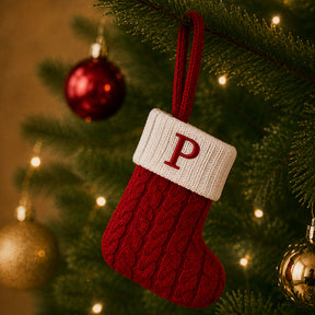 Decoração de Natal Meia com Letra do Alfabeto - Ilúmine Decor