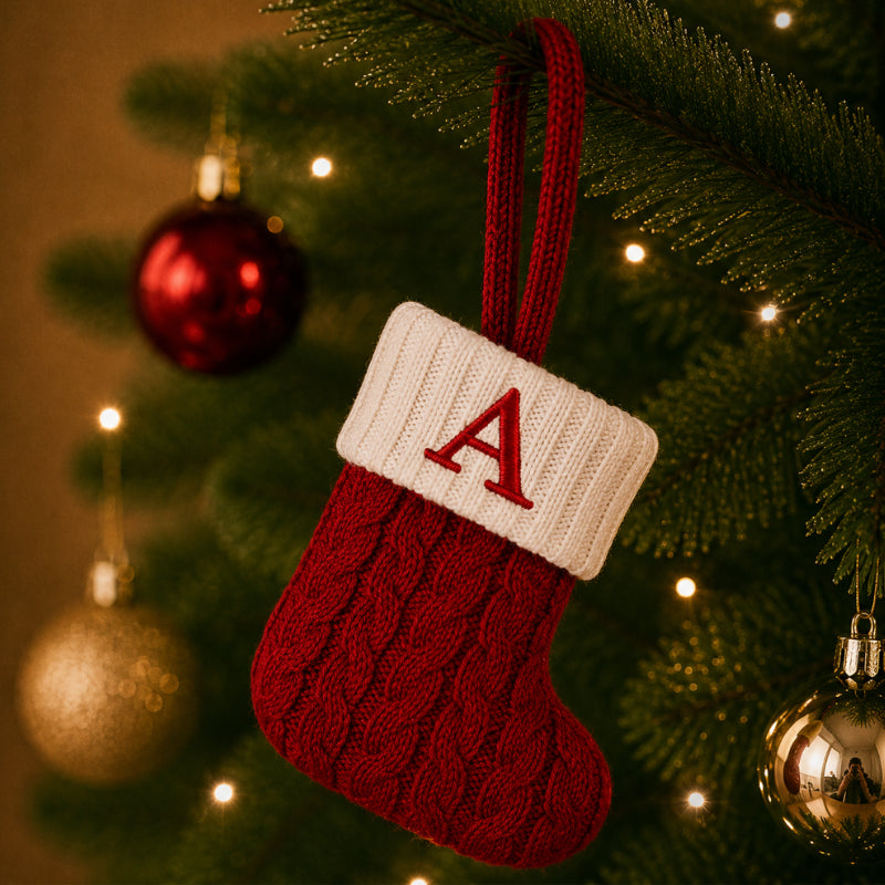 Decoração de Natal Meia com Letra do Alfabeto - Ilúmine Decor
