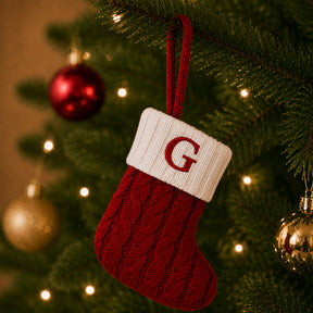 Decoração de Natal Meia com Letra do Alfabeto - Ilúmine Decor