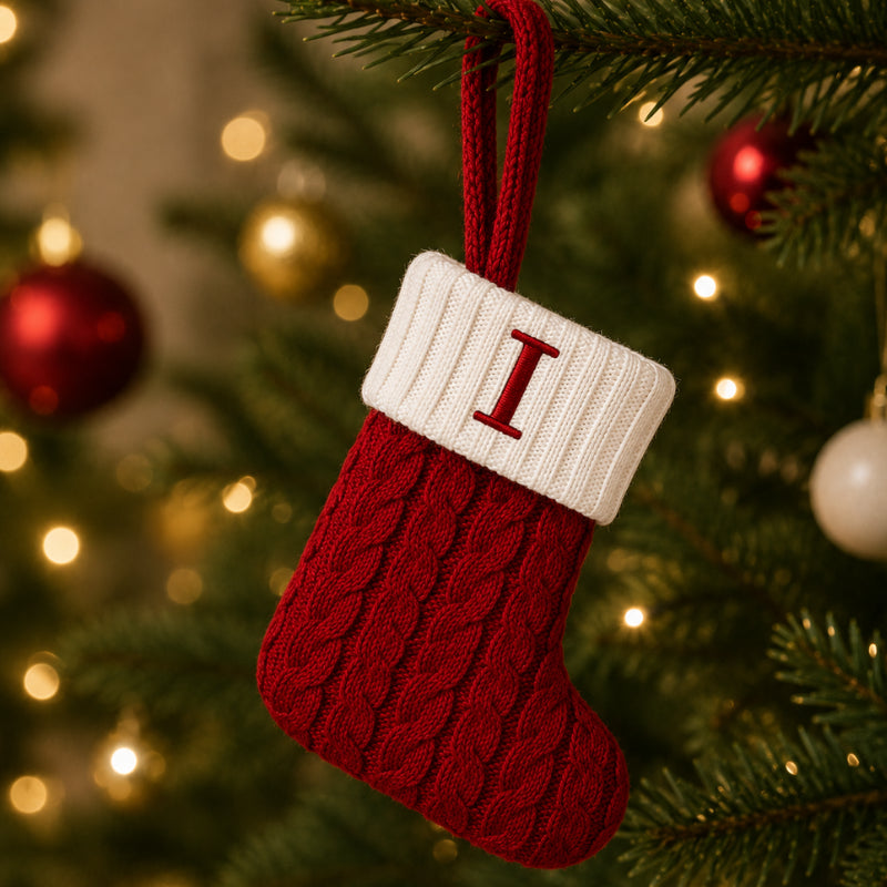 Decoração de Natal Meia com Letra do Alfabeto - Ilúmine Decor