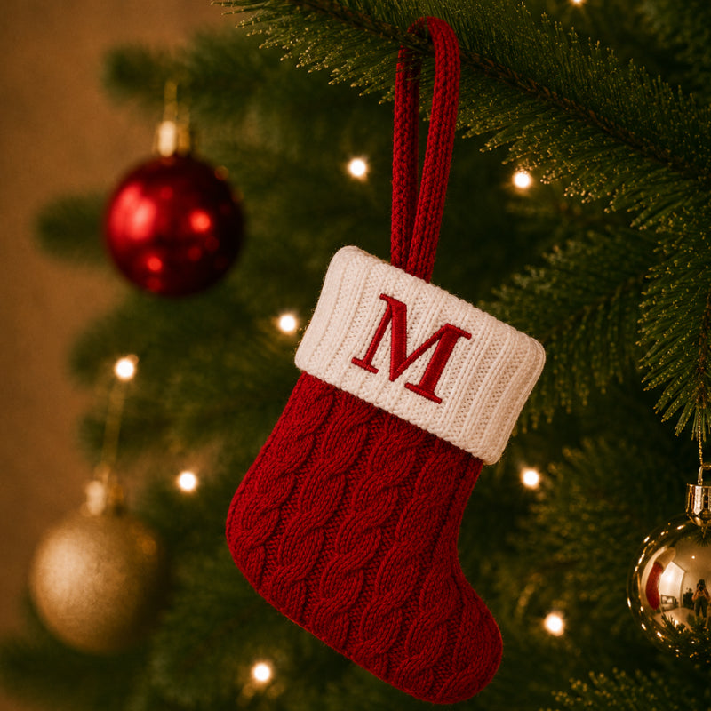 Decoração de Natal Meia com Letra do Alfabeto - Ilúmine Decor
