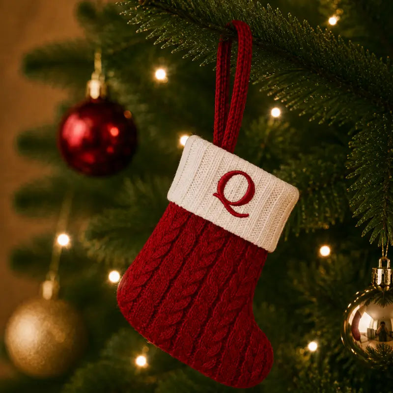 Decoração de Natal Meia com Letra do Alfabeto - Ilúmine Decor