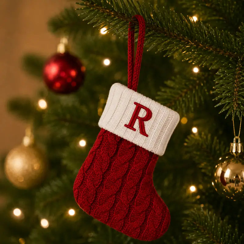 Decoração de Natal Meia com Letra do Alfabeto - Ilúmine Decor